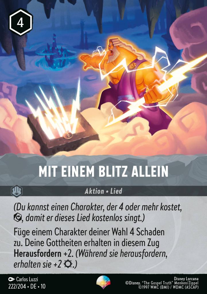 Mit einem Blitz allein