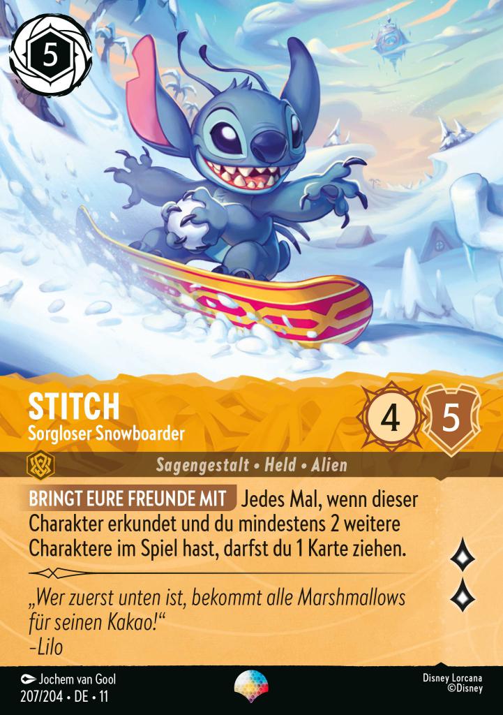 Stitch - Sorgloser Snowboarder