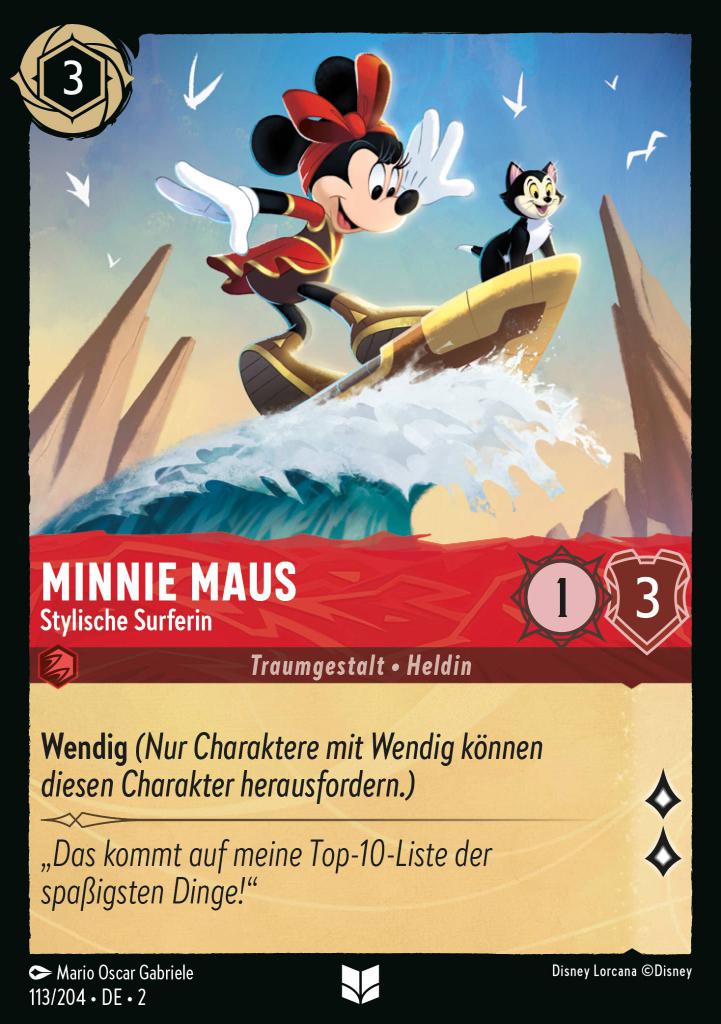 Minnie Maus - Stylische Surferin